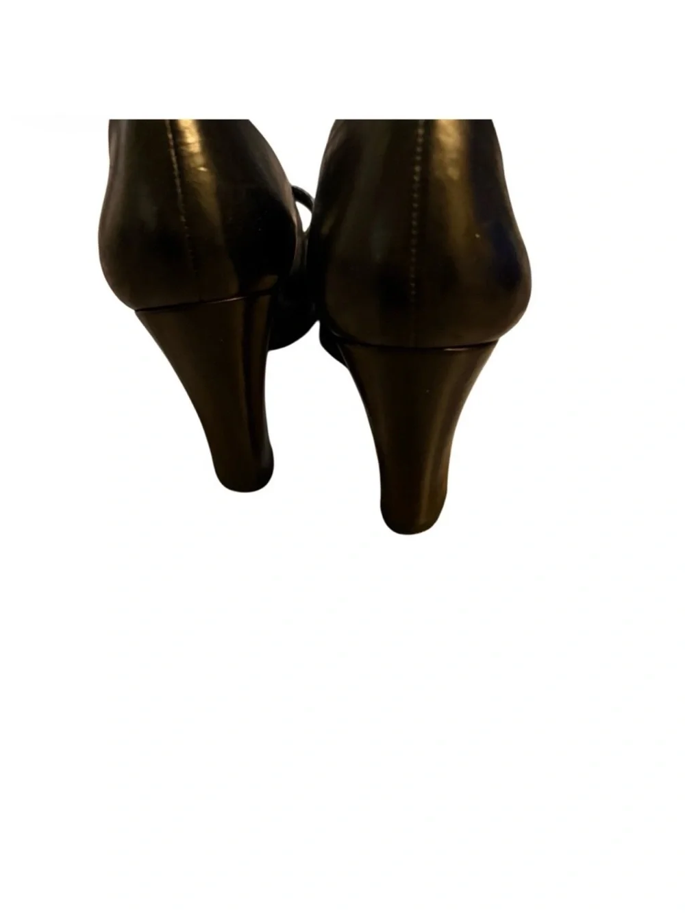 Gianni Bini Black Leather Cutout Mary Jane Pumps Size 9.5